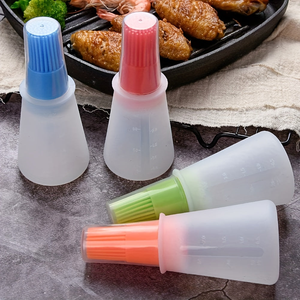 1pc Multi-Use Silicone Oil Brush and Dispenser - Easy-to-Clean, Leakproof, for Grilling, Baking & BBQ