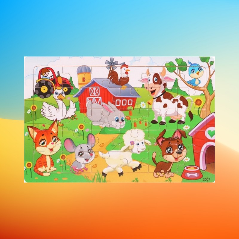 30PCS Colorful Jigsaw Puzzles For Kids Age 3-5 Preschool Educational Brain Teaser Boards Toys Toddler Children Learning Puzzles, Halloween/Christmas Gift