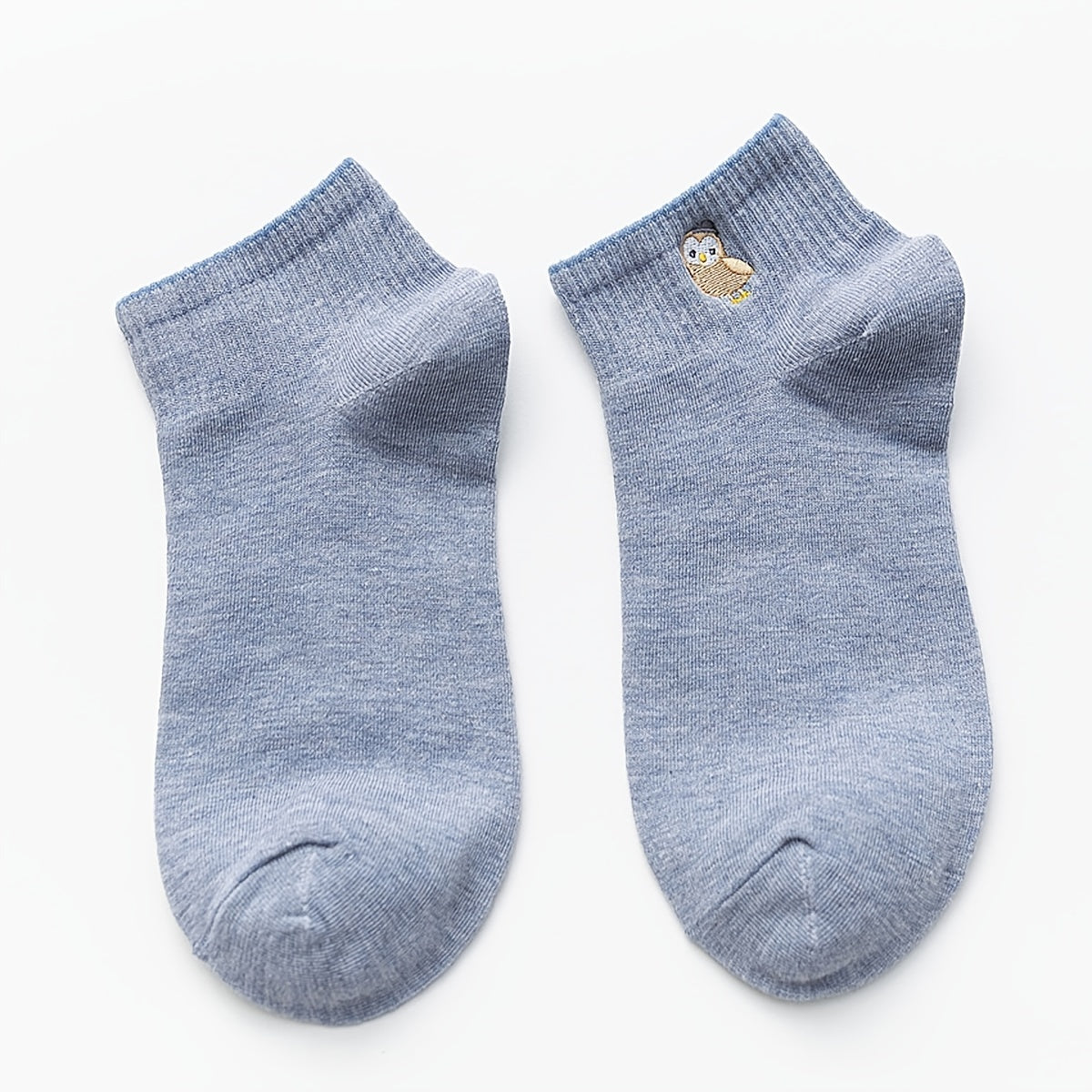 10 Pairs Cute Animal Pattern Socks, Cartoon Pattern Embroidery Cotton Ankle Socks, Women's Stockings & Hosiery