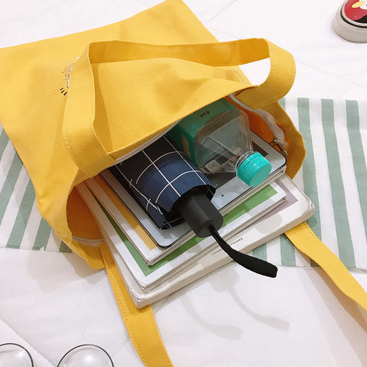 Bag Women's New Cartoon Cute Student Shoulder Bag Canvas Tote Bag