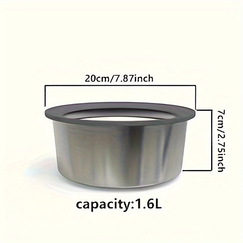 Stainless Steel Dog Water Bowl with Floating Disk Design, Anti-Spill Non-Wet Mouth Pet Drinking Bowl, Slow Feeder Water Dispenser for Dogs, Portable for Vehicle/Outdoor/Indoor Use
