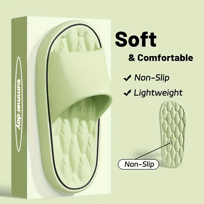 Soft, Comfortable Women's EVA Slip-On Slippers - Lightweight, Non-Slip, Breathable, Durable Indoor/Outdoor Sandals with Thick Cushioned Sole, Anti-Shit Design & Ergonomic Support, Pastel Pink Casual House Shoes for All Season