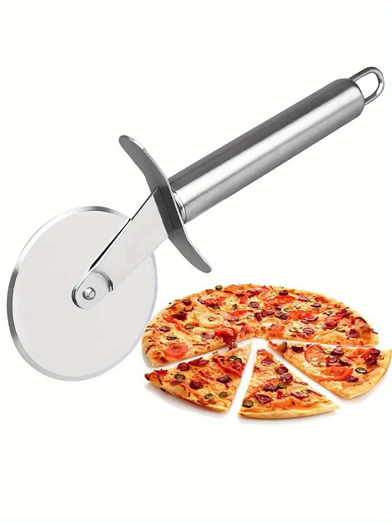Effortlessly Roll Out Perfect Pizza with this Stainless Steel Pizza Wheel Knife