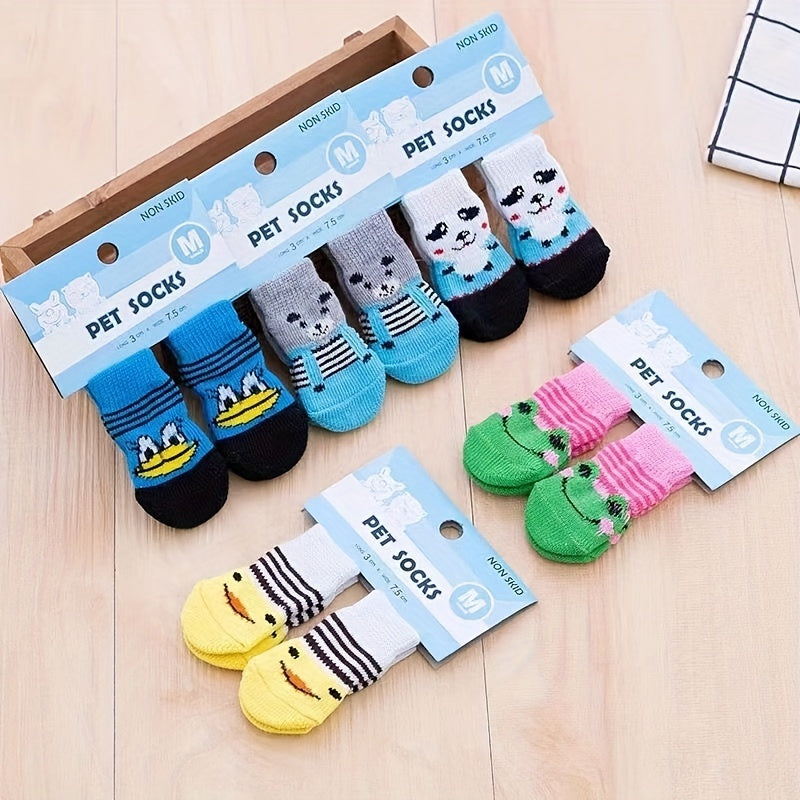 Keep Your Furry Friend Safe with 4pcs Pet Socks for Dogs & Cats!