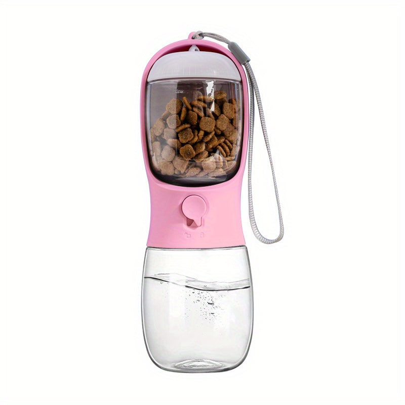 Portable Dog Water Bottle with Food Container - Large Capacity Outdoor Water Dispenser for Dogs, Puppies, and Cats - Perfect for Walking, Hiking, and Travel - Keep Your Pet Hydrated and Nourished on the Go