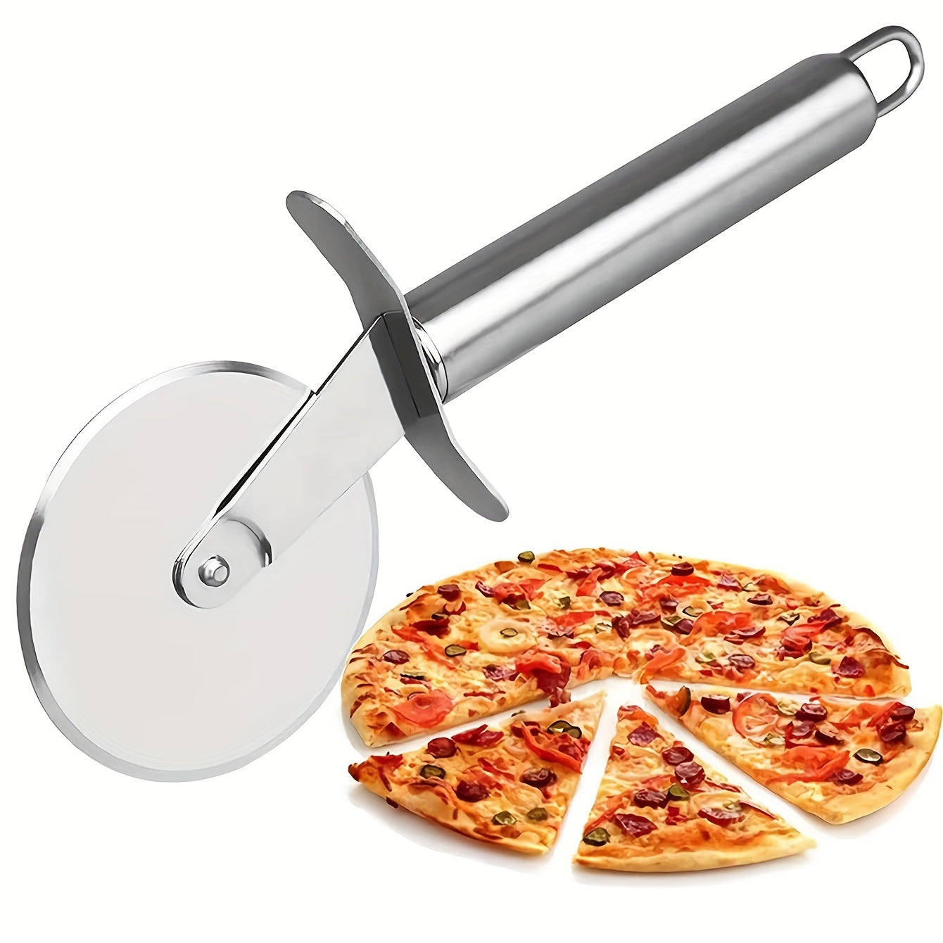 Effortlessly Roll Out Perfect Pizza with this Stainless Steel Pizza Wheel Knife