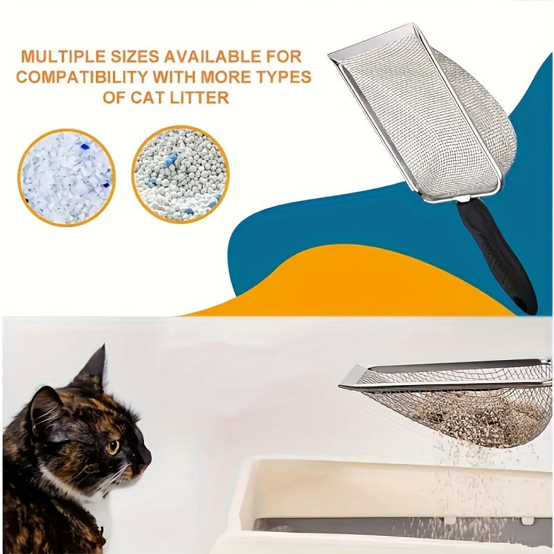 Durable Stainless Steel Cat Litter Scoop - Easy Clean Pet Waste Shovel Cats