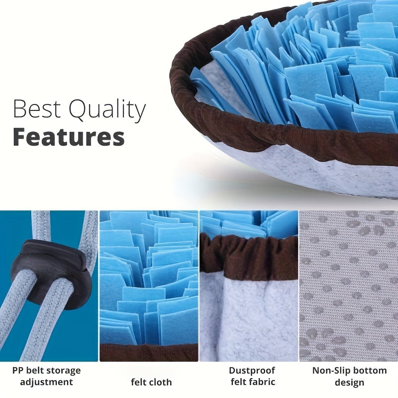 Adjustable Dog Snuffle Mat - Interactive Foraging Puzzle Toy for Smell Training, Slow Eating & Stress Relief - Enhances Mental Stimulation & Engages Your Pet During Feeding Time