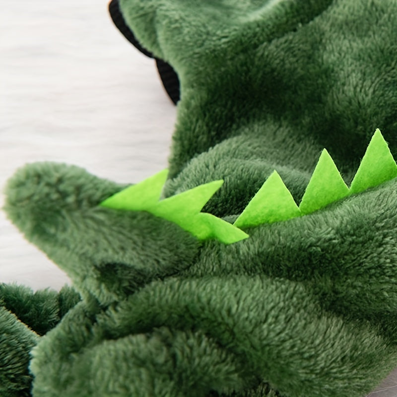 Cute & Comfy Dino Costume for Small Pets - Easy-Pullover, Knit Dinosaur Outfit for Dogs & Cats