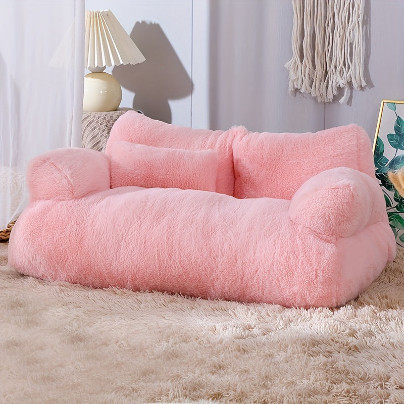 Grey Washable Non-Slip Cozy Winter Pet Bed Cats & Dogs - Soft Fiber Fill Polyest