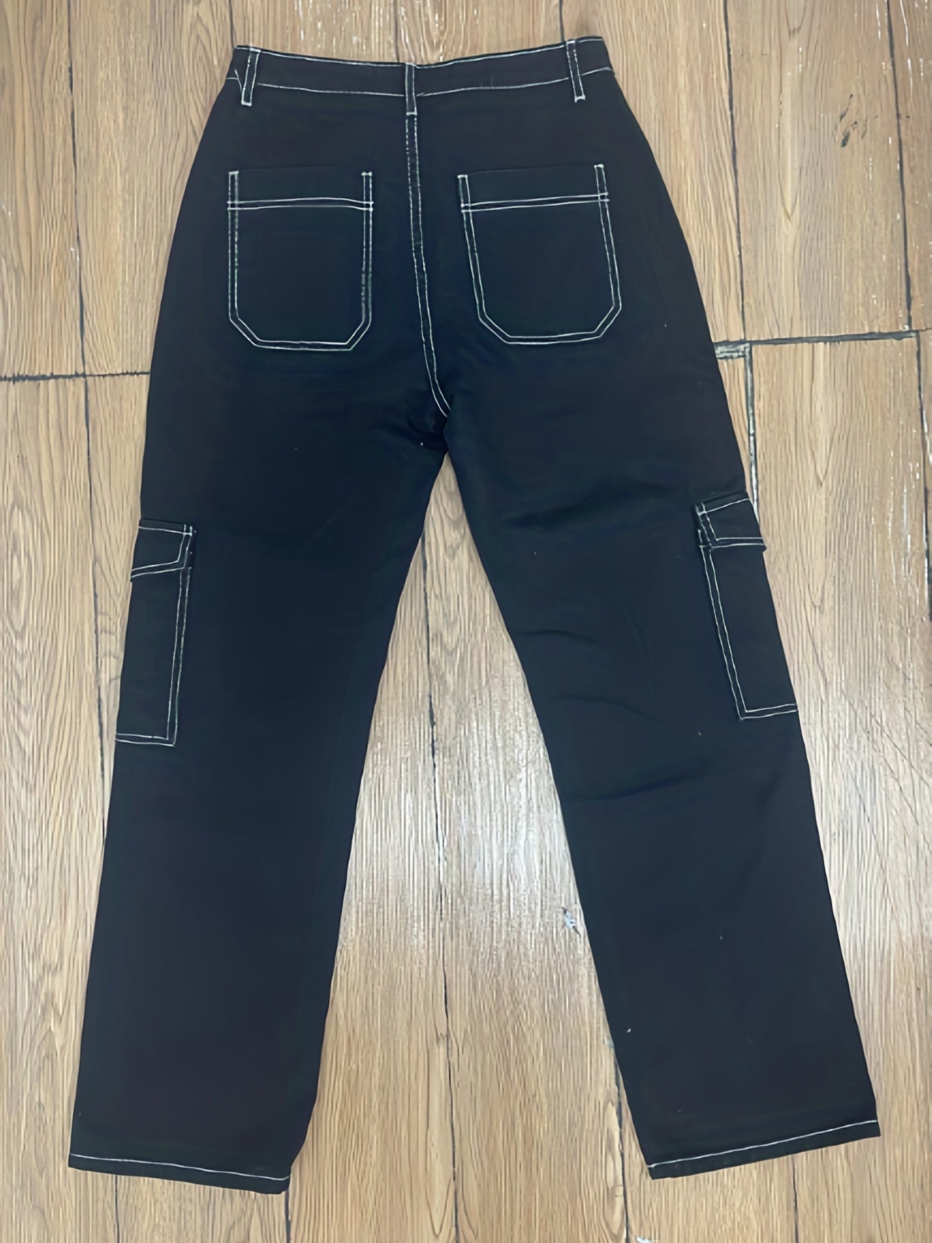 High-Waisted Army Green Denim Cargo Pants - Flap Pockets, Comfortable Loose Fit, Casual Everyday Wear - Y2K Vintage Style