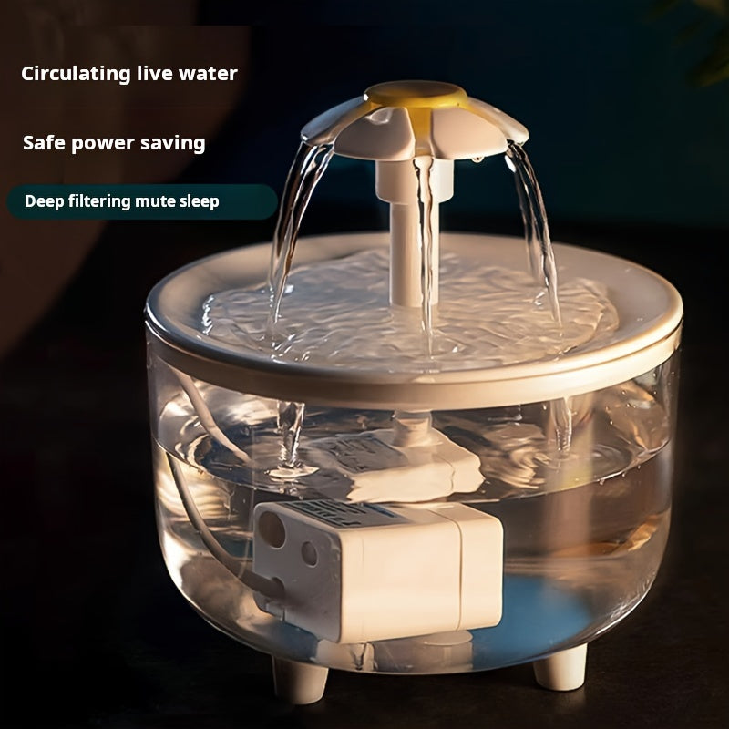 Whisper-Quiet Pet Fountain - Fountains with Automatic Recirculating System, USB Powered, 5V Low Voltage Operation, Food Grade PP Material, No Batteries Required for Cats and Dogs