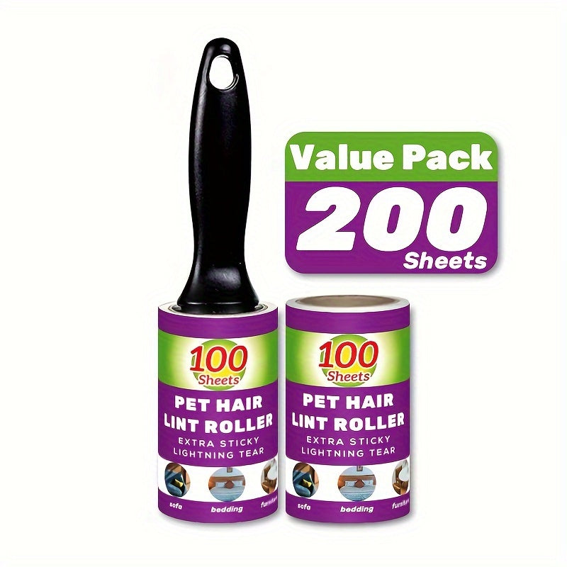 Value Pack of 200/400/800 Sheets of Pet Hair Removal Rollers, Featuring Refillab