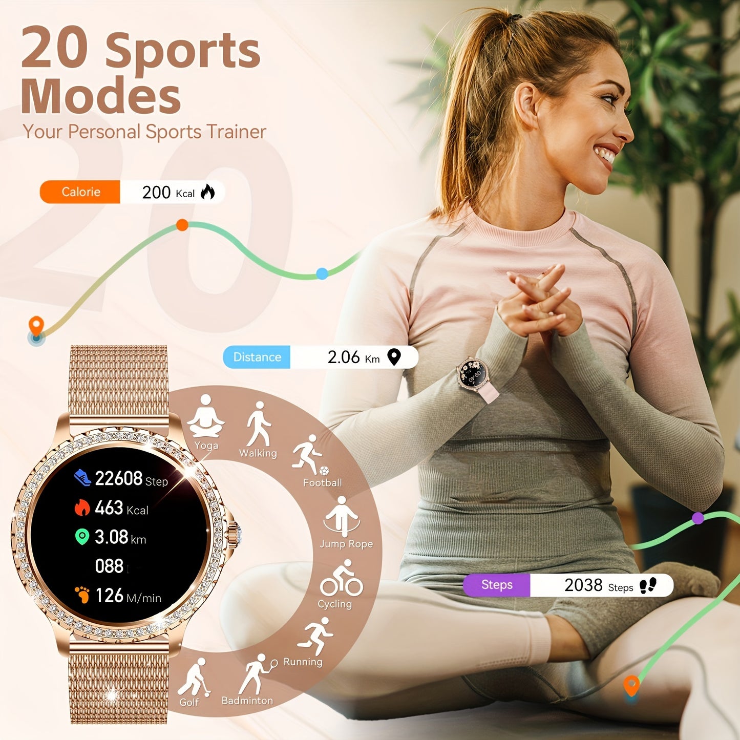 JELLOO Smart Watch for Women