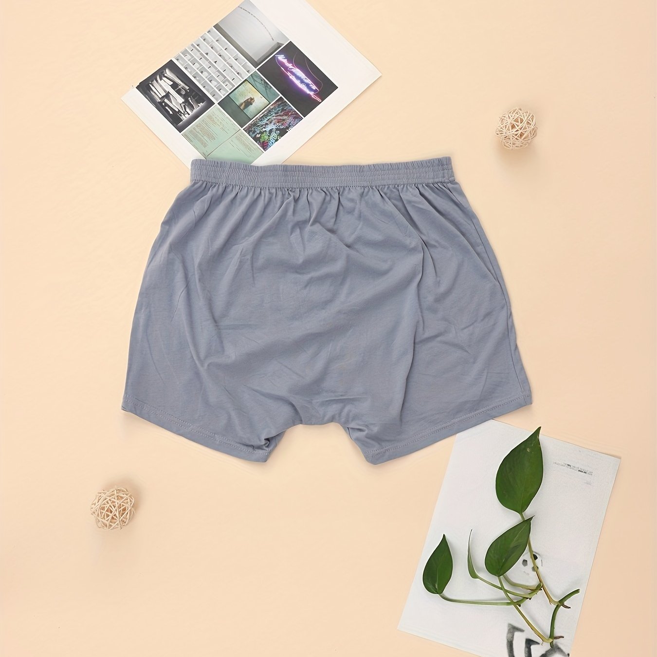 Men's Cotton Home Loose High Waist Deep Crotch Underwear Pajama Pants