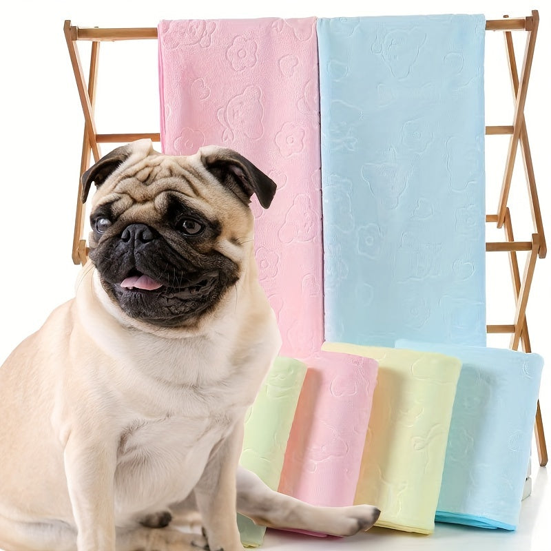 Ultra-Soft Plush Polyester Pet Bath Towel and Blanket - Highly Absorbent Quick-Dry Dog Bath Towel for Grooming, Drying, Sleeping - Durable Pet Towels for Dogs and Cats - 70.0cm x 140.0cm