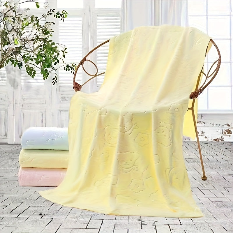 Ultra-Soft Plush Polyester Pet Bath Towel and Blanket - Highly Absorbent Quick-Dry Dog Bath Towel for Grooming, Drying, Sleeping - Durable Pet Towels for Dogs and Cats - 70.0cm x 140.0cm