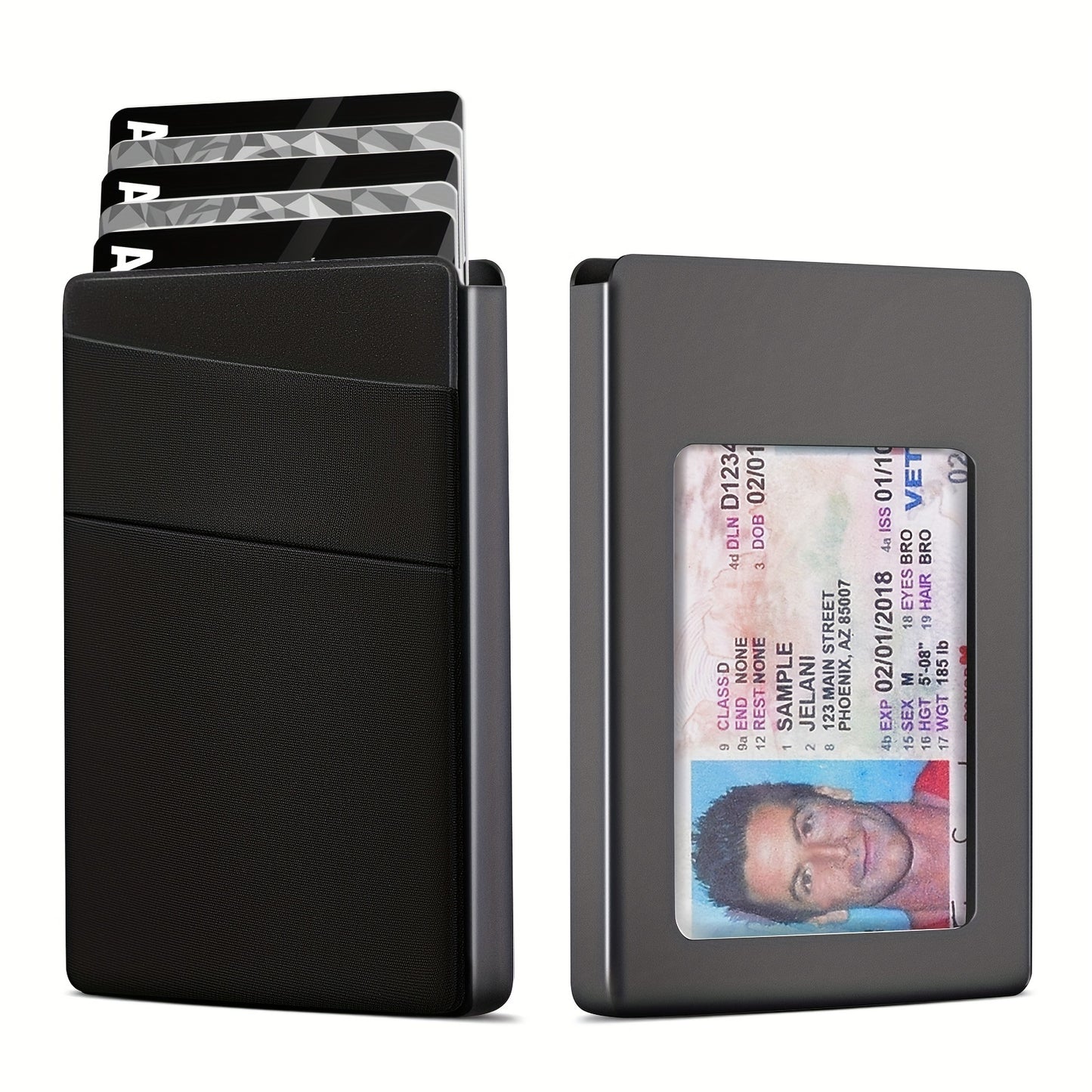 RFID-Secure Aluminum Credit Card Holder - Pop-Up Access, Slim & Lightweight - Perfect Gift for Men