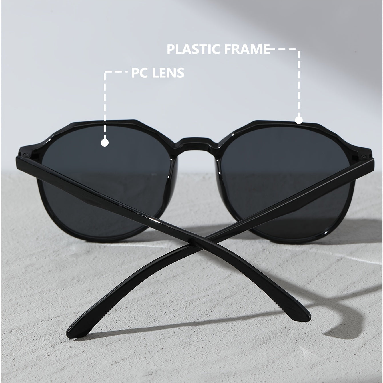 Black Round Frame Classic Casual Sunshade Eyewear