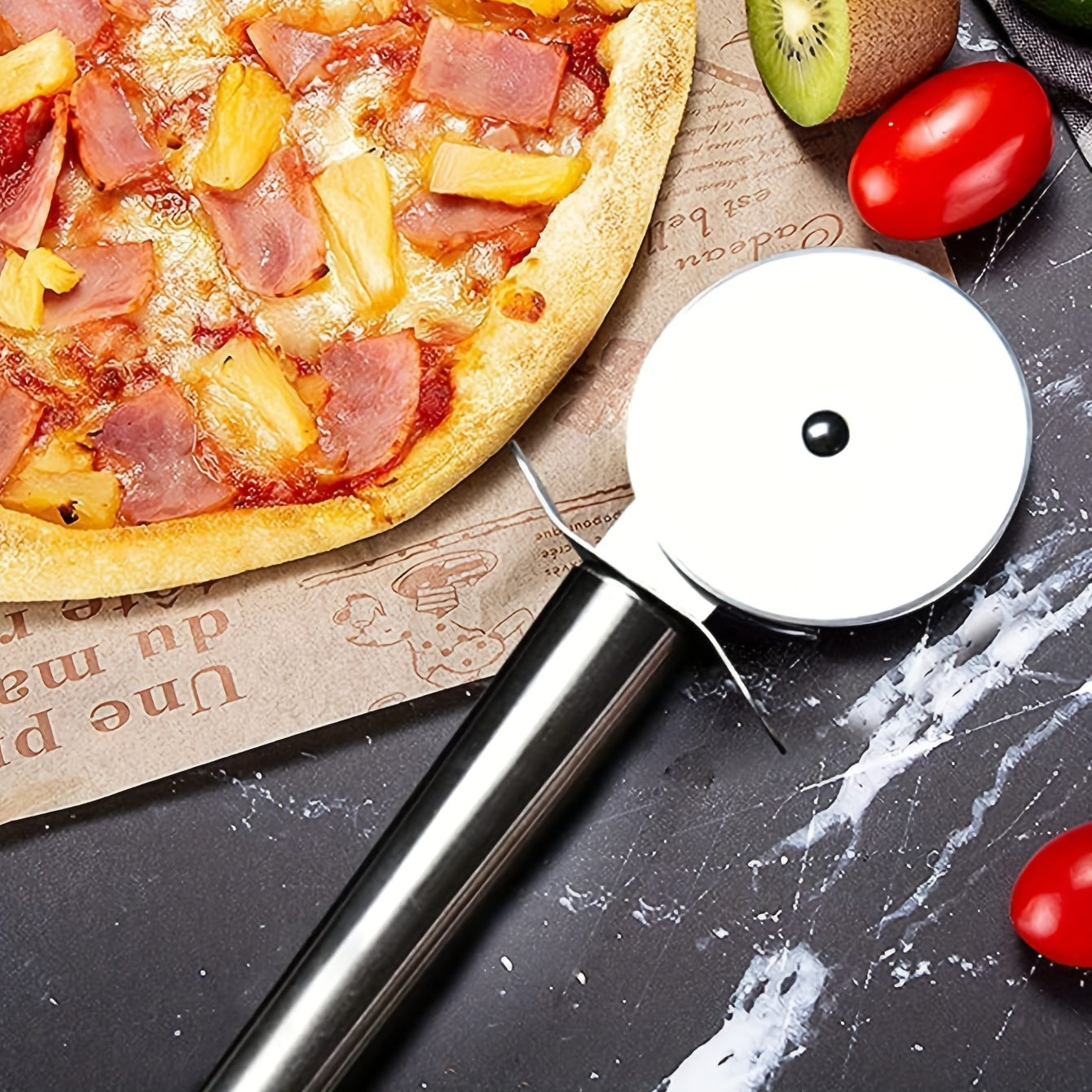 Effortlessly Roll Out Perfect Pizza with this Stainless Steel Pizza Wheel Knife