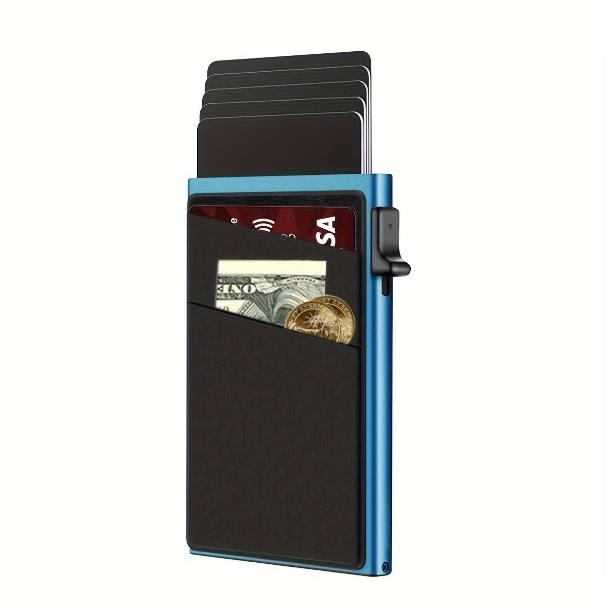 RFID-Secure Aluminum Credit Card Holder - Pop-Up Access, Slim & Lightweight - Perfect Gift for Men