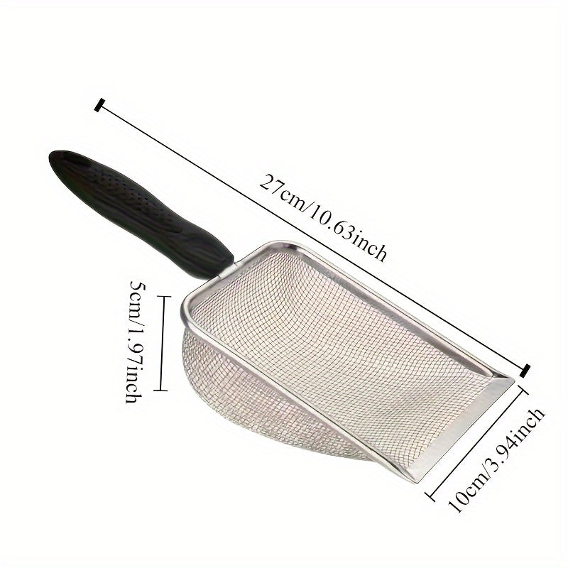 Durable Stainless Steel Cat Litter Scoop - Easy Clean Pet Waste Shovel Cats