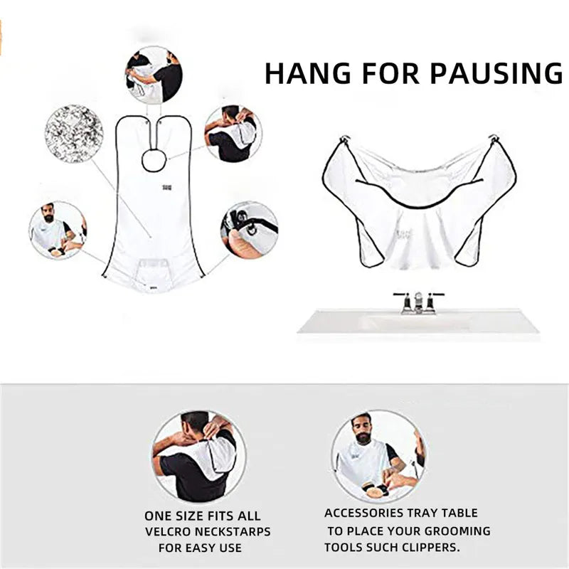 Man Bathroom Apron Male Beard Apron Razor Holder Hair Shave Beard Catcher Waterp