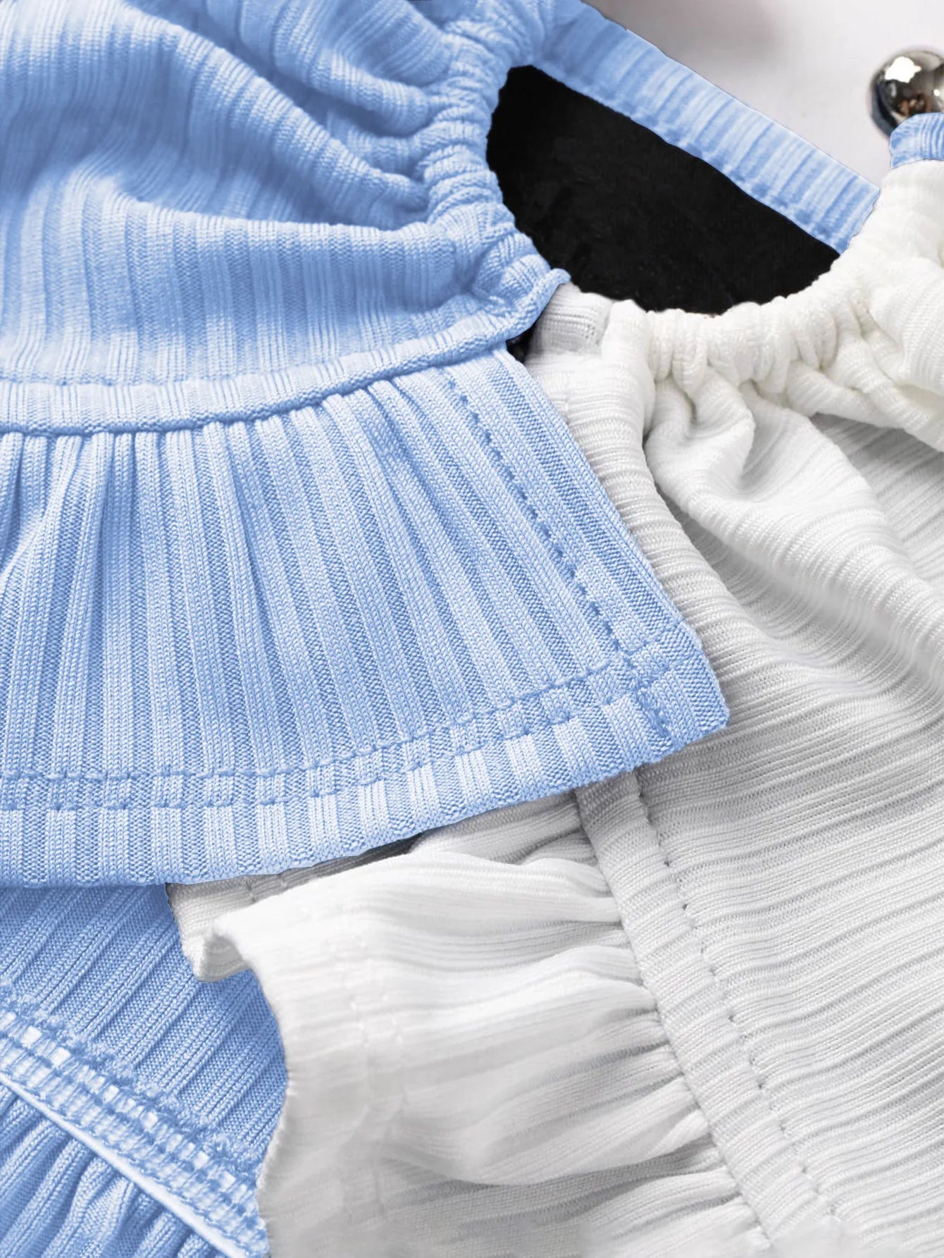 W4060 Ins Style Women Sexy tank Top Fashion Girls Hot Sexy Contrasting Color Halter Hollow Out Ruffles Camisole Top