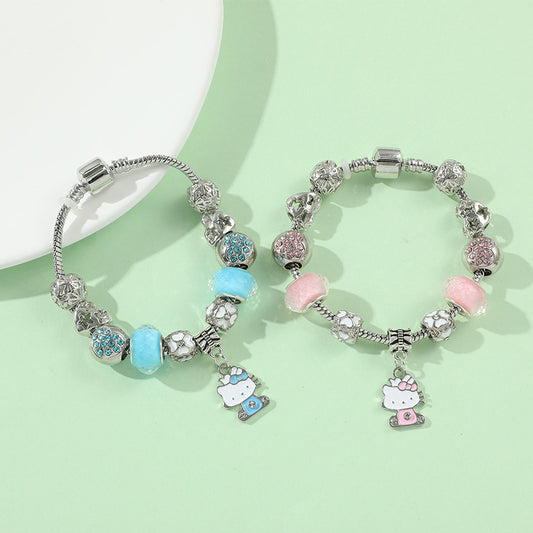 Cross-border Anime SpongeBob SquarePants DIY Beaded Bracelet with Loose Beads for Customizable Jewelry Accessories