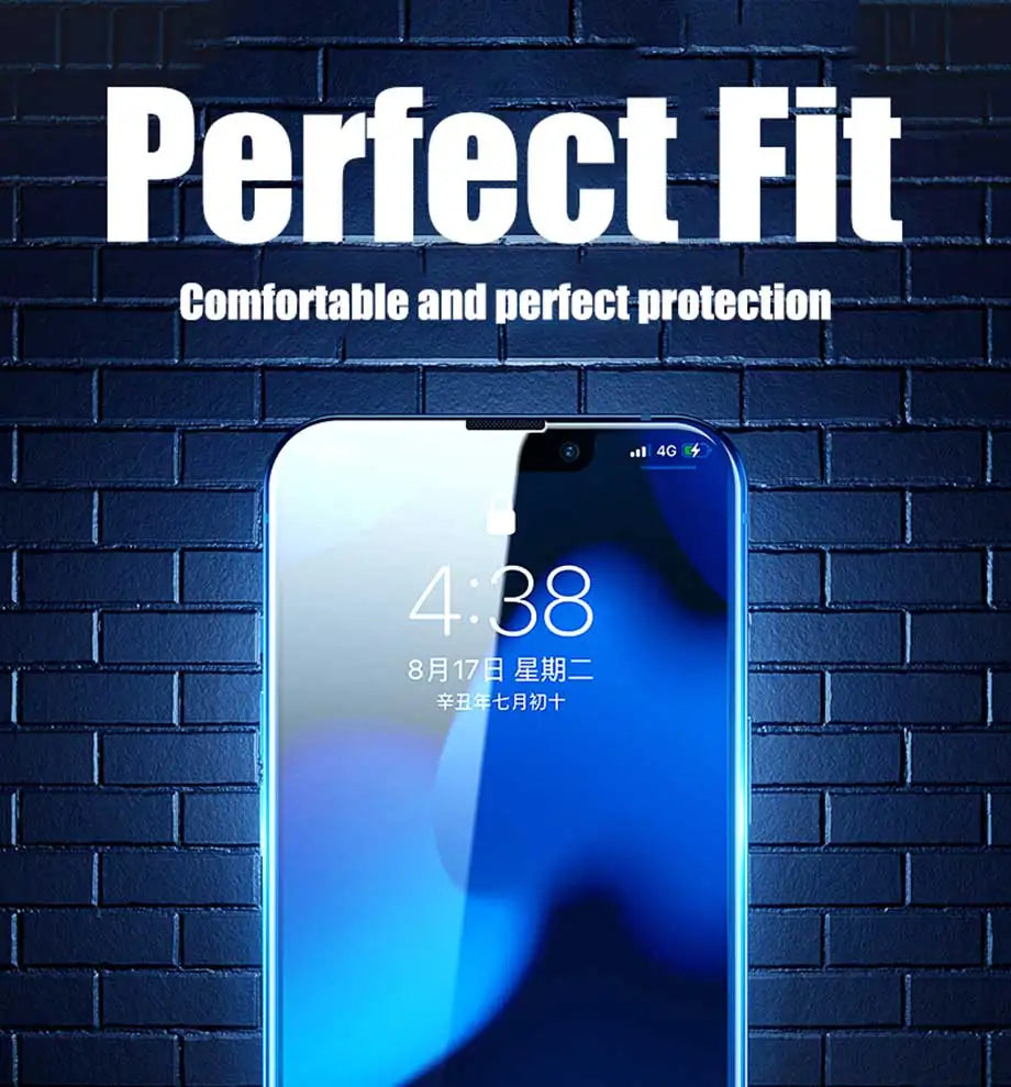 4PCS Tempered Glass for iPhone 11 12 13 14 15 16 Pro XR X XS Max 12 13 Mini 7 8 Plus Glass