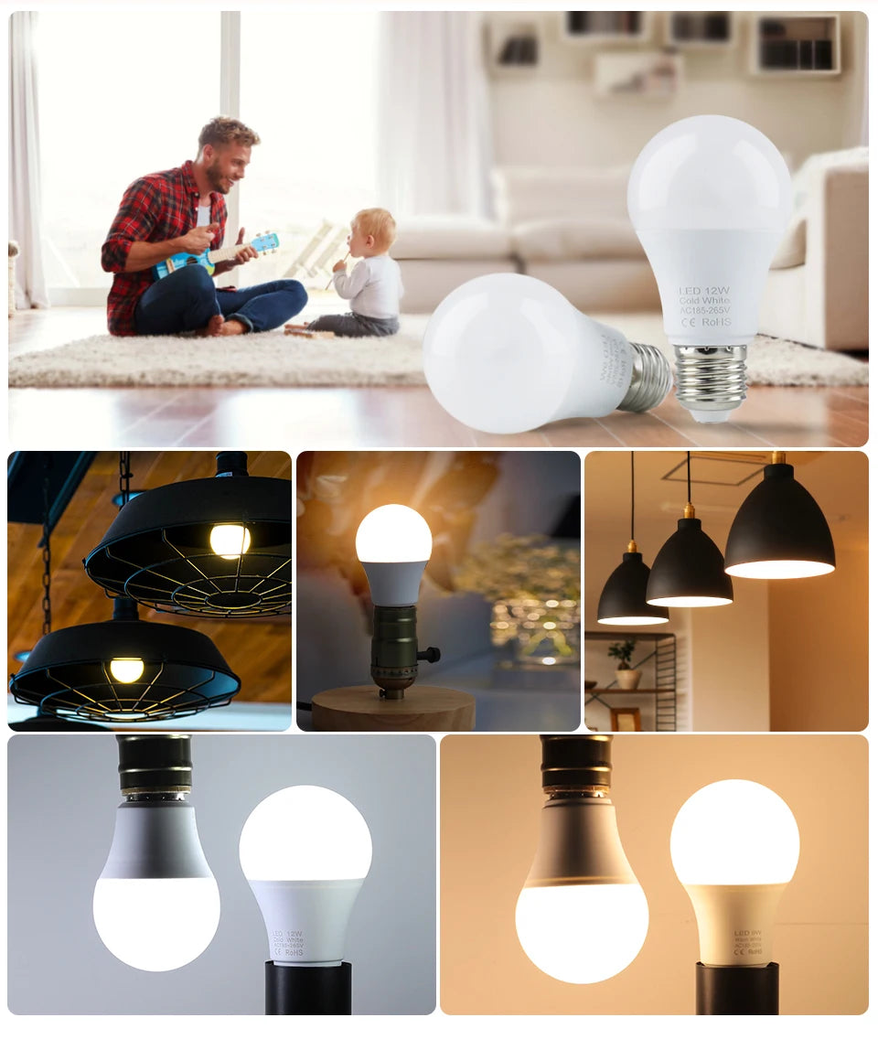 4pcs/lot E27 LED Bulb Lamps AC 220V SMD2835 3W 6W 9W 12W 15W 18W Lampada Led Lig