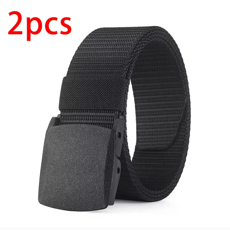 Men's Belt Outdoor Casual Canvas Belt Metal Free Training Nylon Tactical Belt Wi