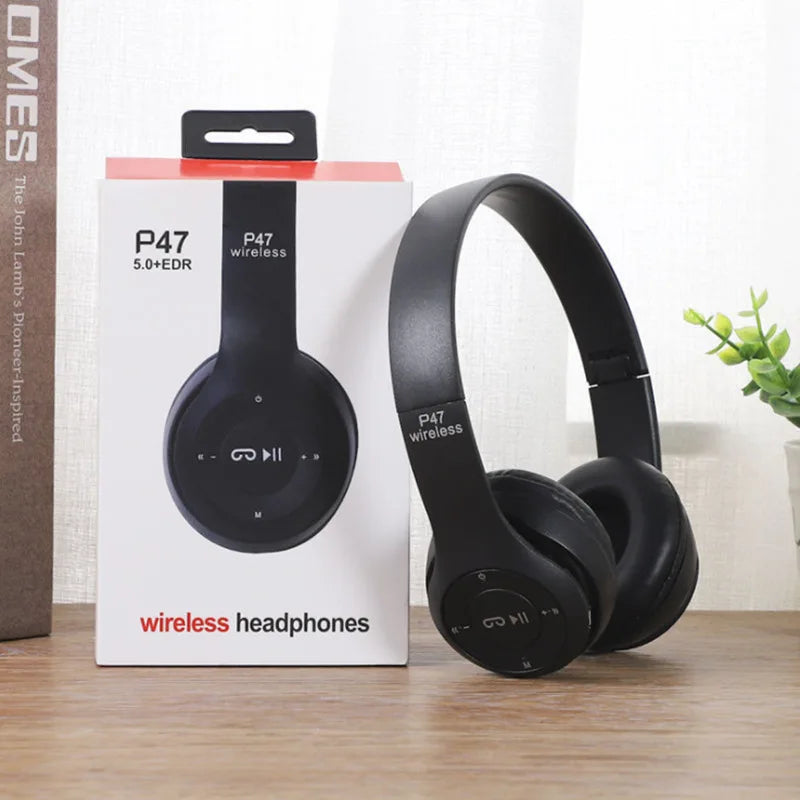 P47 Wireless bluetooth headphone With Mic Noise Cancelling Headsets Stereo Sound