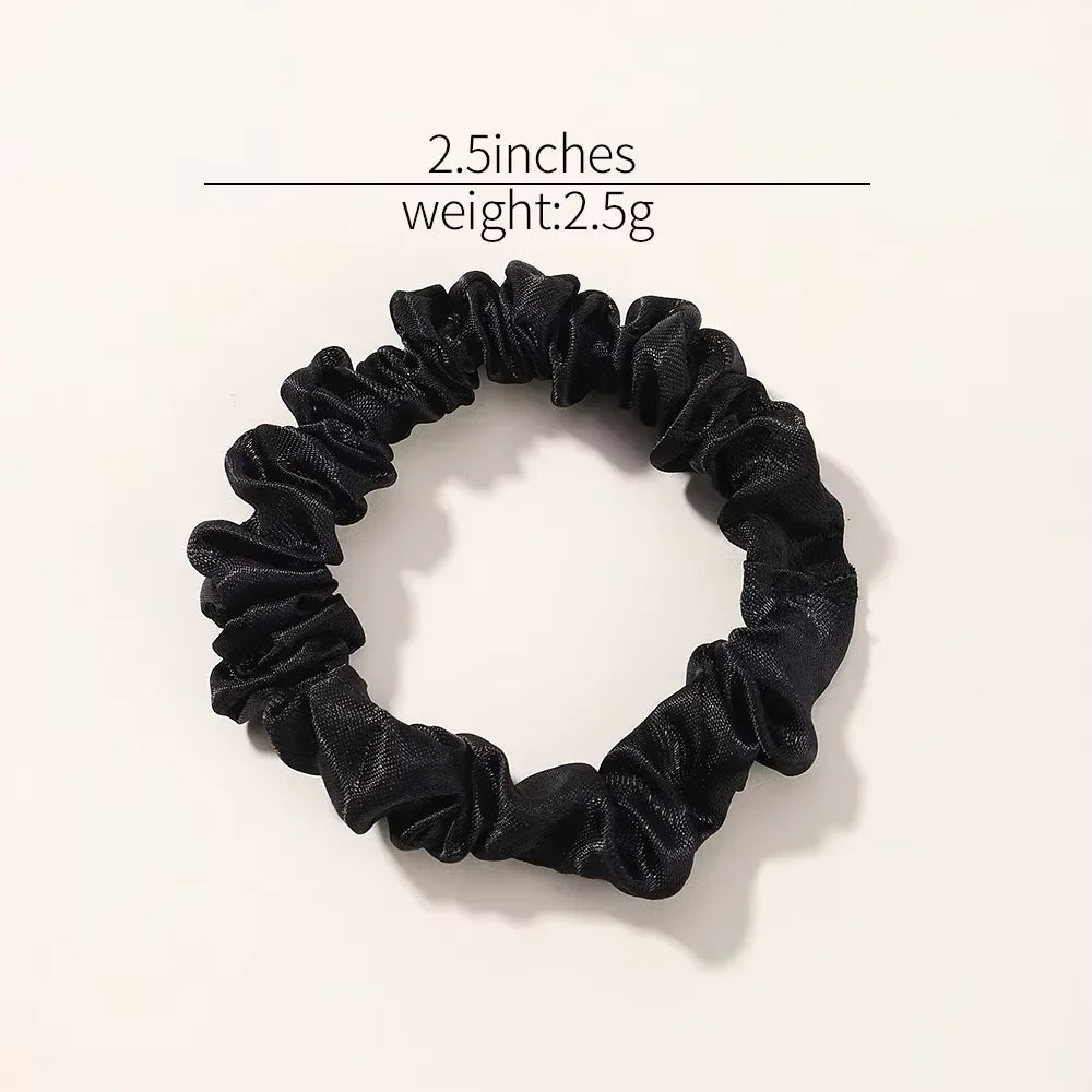 6Pcs Elegant Hair Scrunchies Women Minimalist Simulation Silk Hair Ties Solid Co