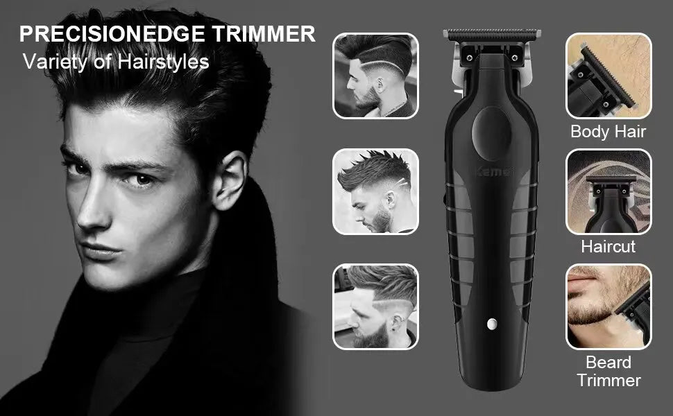 Kemei Men's Cordless Hair Clipper USB Rechargeable Electric Hair Clipper km032 T
