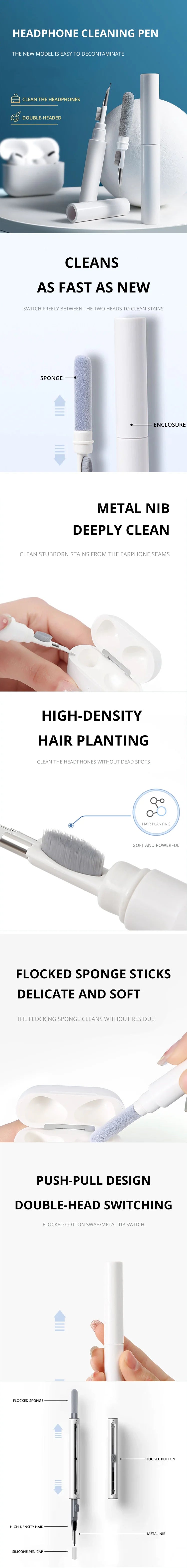 1pc Bluetooth Earphone Cleaning Pen Multifunctional Cleaning Brush Earphone Clea