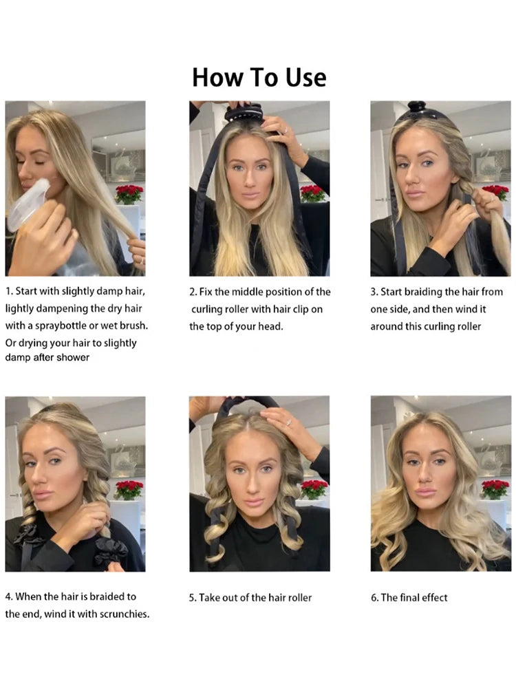 Foam No Heat Sleeping Curling Iron Hairdressing Big Wave Curling Iron Lazy Curl