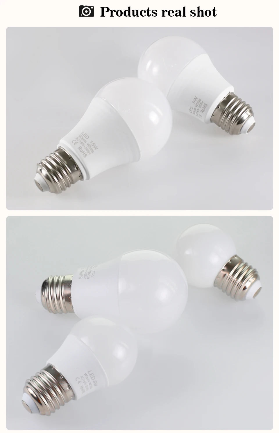 4pcs/lot E27 LED Bulb Lamps AC 220V SMD2835 3W 6W 9W 12W 15W 18W Lampada Led Lig