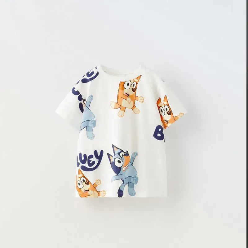 Summer Children T-shirt Printed Cartoon Fashion Baby Boy Girl Short Sleeve Tops Tees Kids Clothing Round Collar Tshirts 2024 NEW