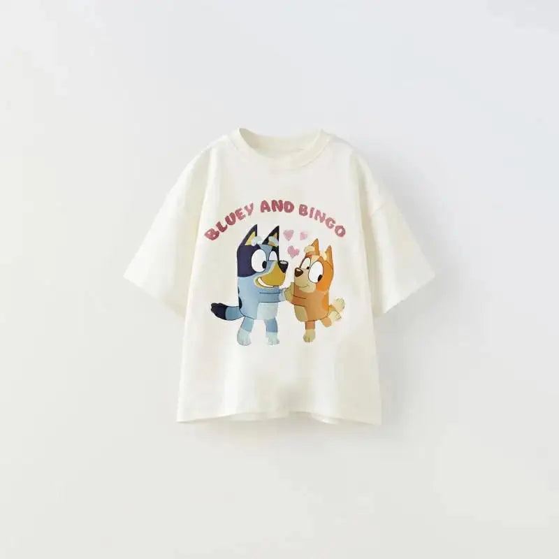 Summer Children T-shirt Printed Cartoon Fashion Baby Boy Girl Short Sleeve Tops Tees Kids Clothing Round Collar Tshirts 2024 NEW