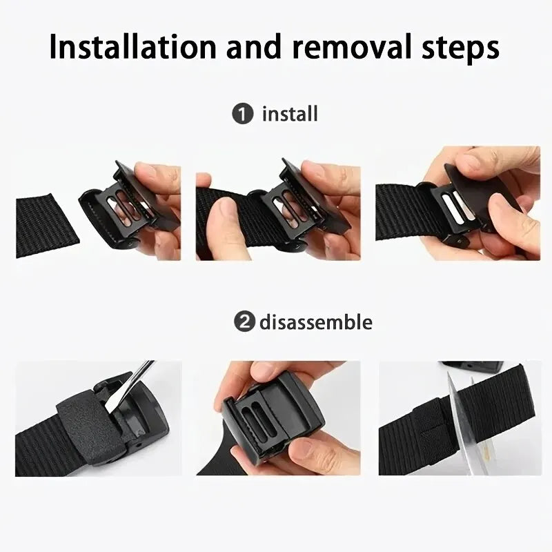 Men's Belt Outdoor Casual Canvas Belt Metal Free Training Nylon Tactical Belt Wi