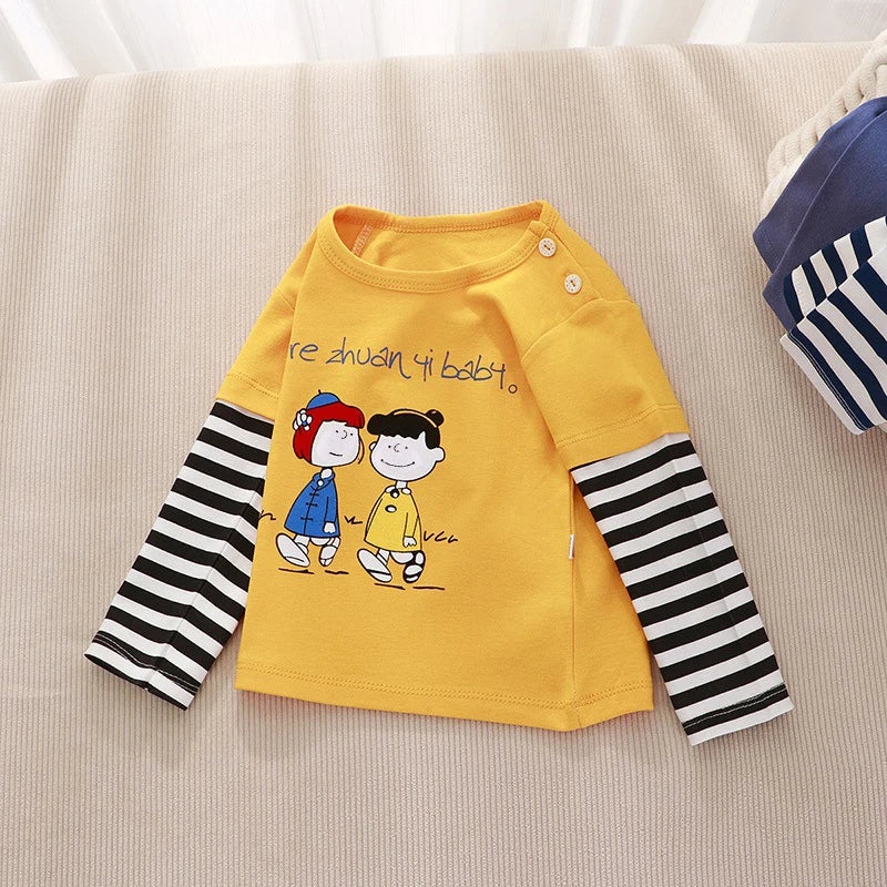 Kids Clothing Boys Girls T-Shirt Children's Clothes Cartoon Tops Long Sleeve Baby Clothing Autumn Winter Cotton Print Sweatshirt