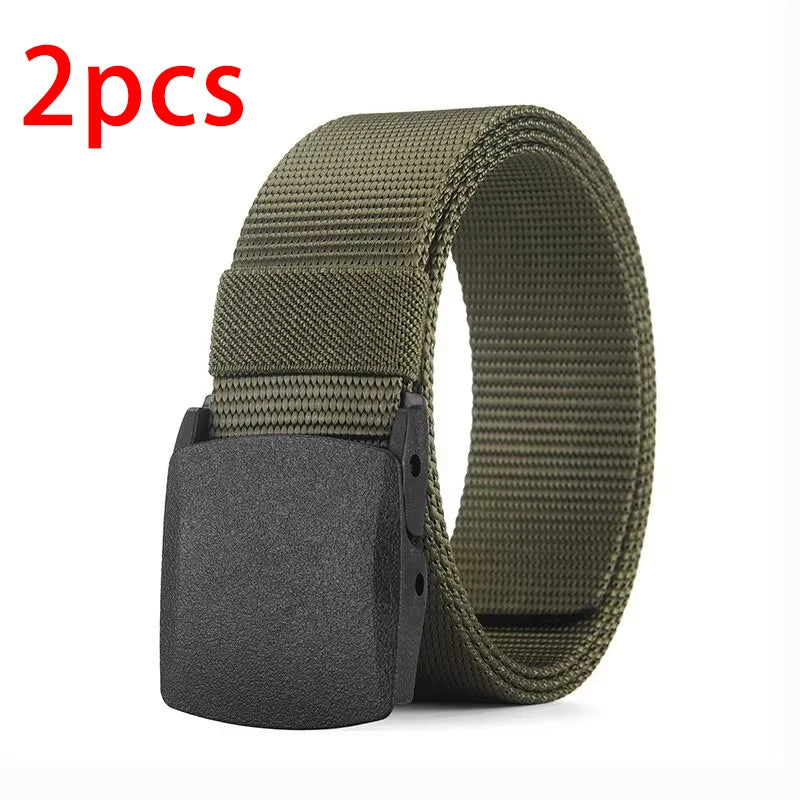 Men's Belt Outdoor Casual Canvas Belt Metal Free Training Nylon Tactical Belt Wi