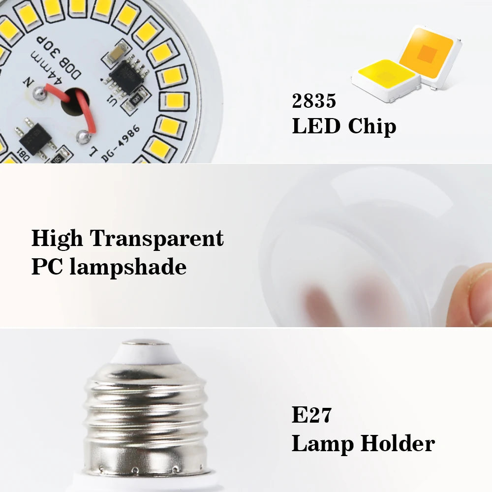 4pcs/lot E27 LED Bulb Lamps AC 220V SMD2835 3W 6W 9W 12W 15W 18W Lampada Led Lig