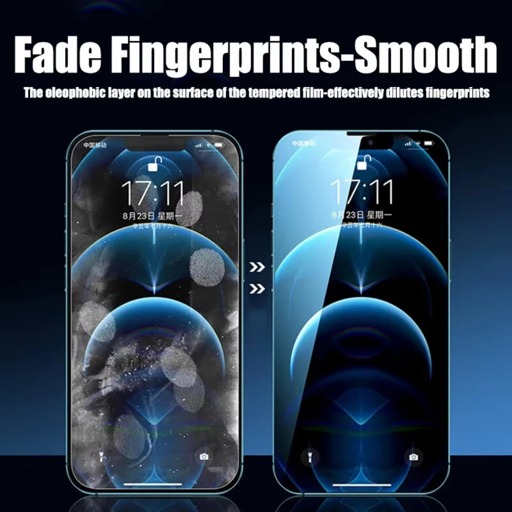 4PCS Tempered Glass for iPhone 11 12 13 14 15 16 Pro XR X XS Max 12 13 Mini 7 8 Plus Glass