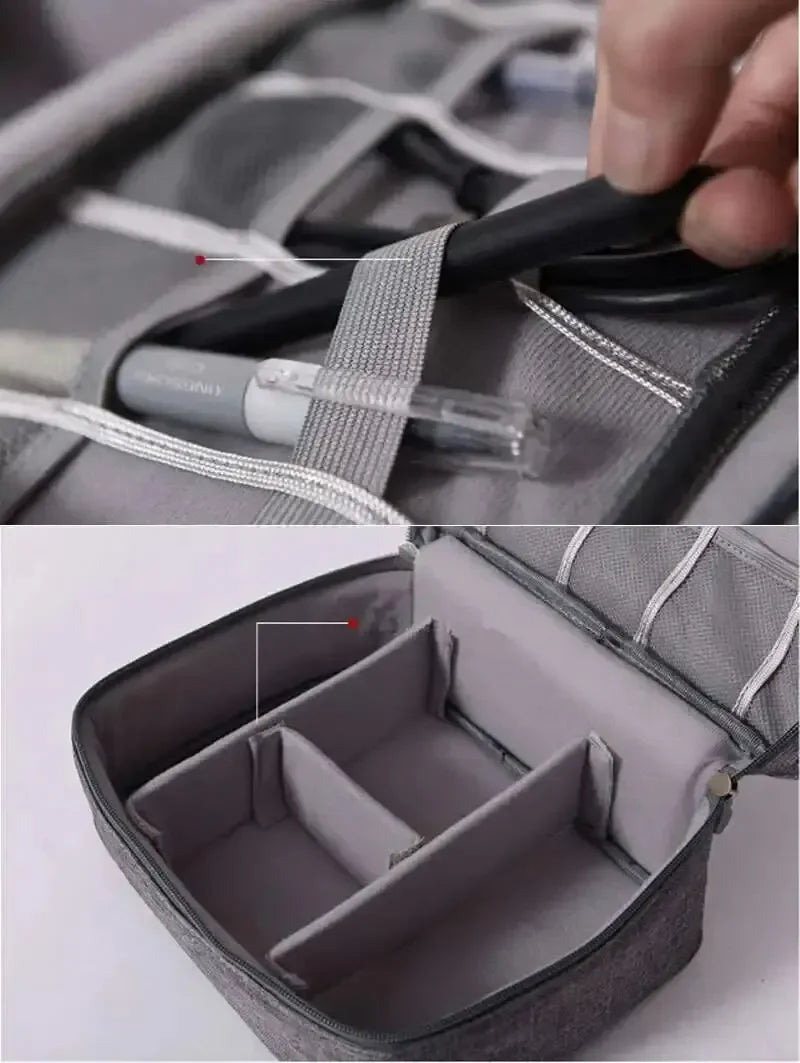 Cable Storage Bag Waterproof Digital Electronic Organizer USB Data Line Charger