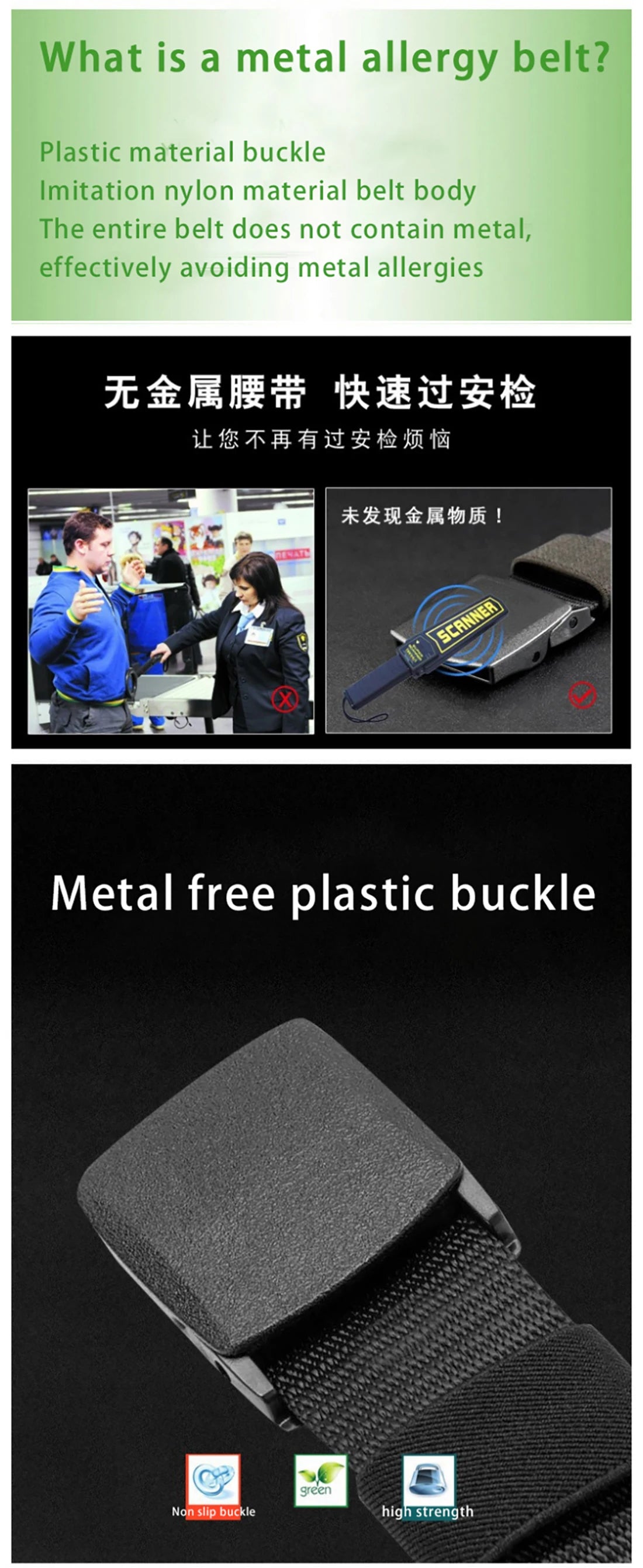 Men's Belt Outdoor Casual Canvas Belt Metal Free Training Nylon Tactical Belt Wi