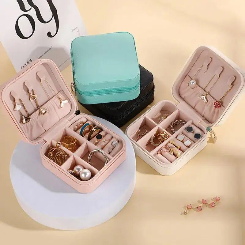 Mini Jewelry Storage Box Home Travel Earrings Necklace Storage Case Women Ring O