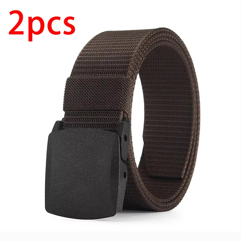 Men's Belt Outdoor Casual Canvas Belt Metal Free Training Nylon Tactical Belt Wi