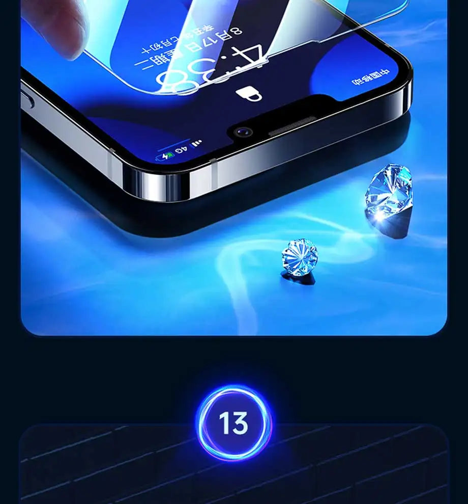 4PCS Tempered Glass for iPhone 11 12 13 14 15 16 Pro XR X XS Max 12 13 Mini 7 8 Plus Glass